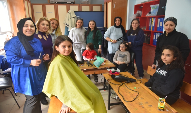 Görele'de öğrencilere saç bakım hizmeti sunuldu