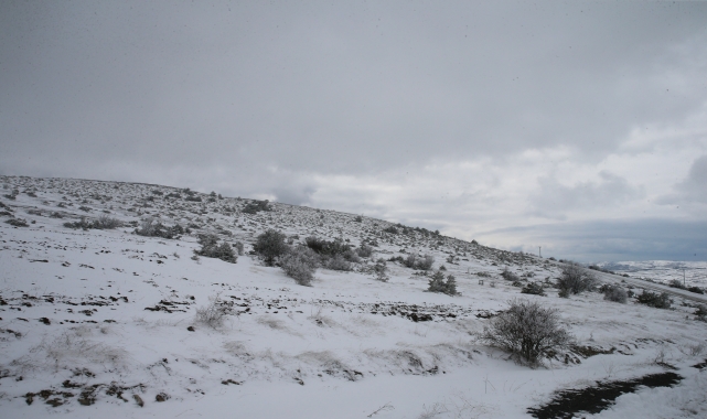 Tokat'ın yüksek kesimlerinde kar yağışı