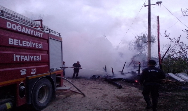 Doğanyurt'ta çıkan yangında bir ev zarar gördü