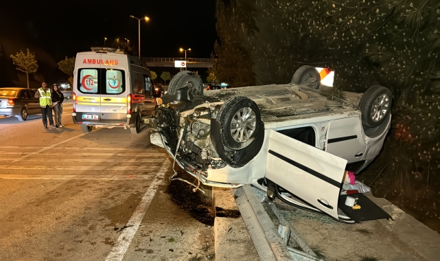 Karabük'te devrilen otomobilin sürücüsü yaralandı