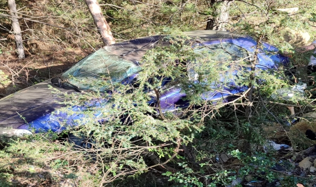 Karabük'te şarampole devrilen otomobilin sürücüsü yaralandı