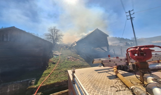 Kastamonu'da çıkan yangında ev, ahır ve atölye zarar gördü
