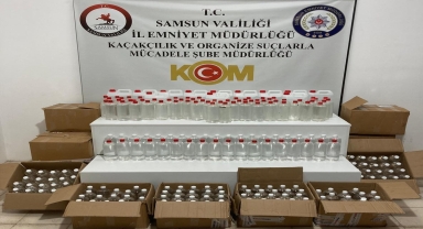 Samsun'da sahte içki operasyonunda 2 şüpheli yakalandı