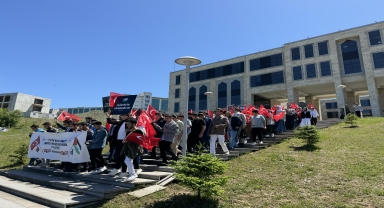 Bartın'da üniversiteliler İsrail'in Gazze'ye yönelik saldırılarını protesto etti