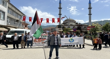 Düzce'de Gazze'ye destek yürüyüşü düzenlendi