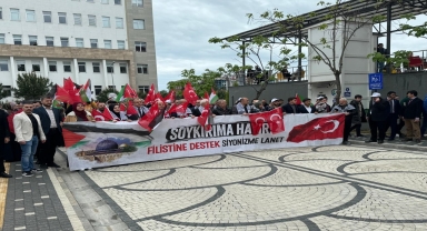 Giresun'da üniversite öğrencileri İsrail'i protesto etti