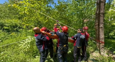Ordu'da itfaiye ve jandarma ekibi olası afetlere karşı tatbikat gerçekleştirdi