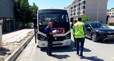 Tokat'ta şehir içi dolmuşlar denetlendi