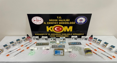Düzce'de kaçak vücut geliştirme ürünleri ele geçirilen 2 kişiye adli işlem