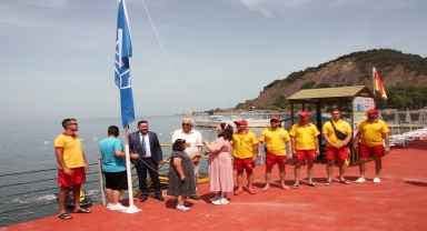 Karadeniz Ereğli'de mavi bayraklı Sevgi ve Barış plajlarında deniz sezonu açıldı