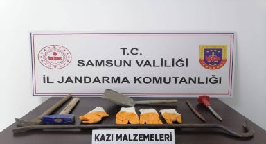 Samsun'da kaçak kazı yapan 5 kişi suçüstü yakalandı