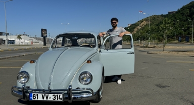 Telefonunu satıp ilk arabasını alan Trabzonlu genç nostaljik araba koleksiyoncusu oldu