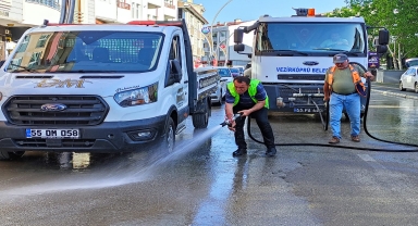 Vezirköprü Belediyesi park ve bahçelerde budama çalışması yapıyor
