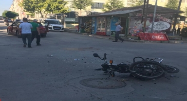 Amasya'da otomobille çarpışan motosikletin sürücüsü yaralandı