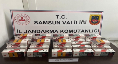 Samsun'da 6 bin 800 bandrolsüz makaron ele geçirildi