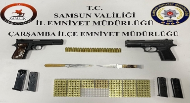 Samsun'da motosikletinde 2 ruhsatsız tabanca bulunan kişi gözaltına alındı