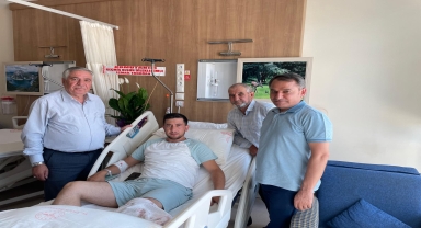Ziraat Odası Başkanı Kaya'dan yaralı askere hastanede ziyaret