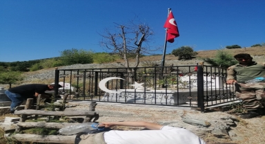 Almus'ta şehit mezarlarının temizlik ve bakımı yapıldı