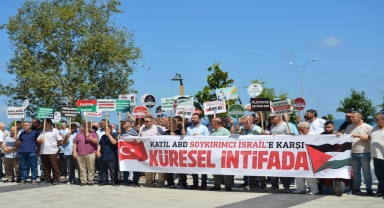 Giresun'da İsrail'in Gazze'ye yönelik saldırıları protesto edildi