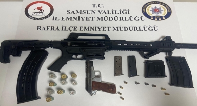 Samsun'da dayısını silahla tehdit eden şüpheli yakalandı