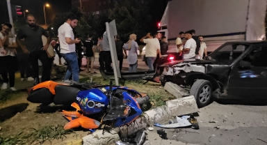 Zonguldak'ta otomobille çarpışan motosikletin sürücüsü ağır yaralandı