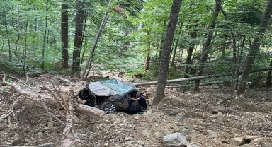 Bolu'da uçuruma yuvarlanan otomobilin sürücüsü öldü