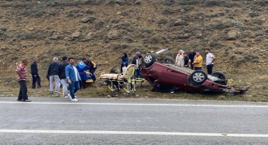 Gümüşhane'de takla atan otomobildeki 6 kişi yaralandı