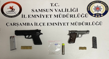 Samsun'da silah ve uyuşturucu operasyonunda 3 zanlı yakalandı