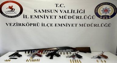 Samsun'daki denetimlerde 6 ruhsatsız silah ele geçirildi