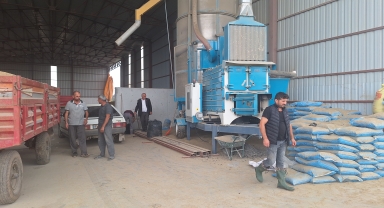 Bafra'da Ziraat Odasınca alınan çeltik kurutma makinesi hizmete girdi