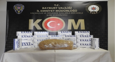Bayburt'ta 10 bin makaron ve kaçak tütün ele geçirildi