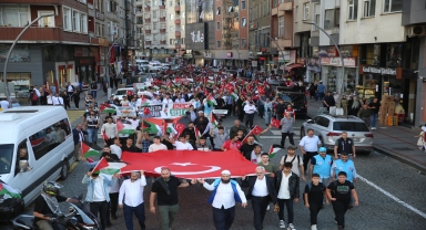 Rize'de Filistin'e destek yürüyüşü düzenlendi