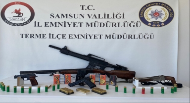 Samsun'da huzur operasyonunda 6 silah ele geçirildi