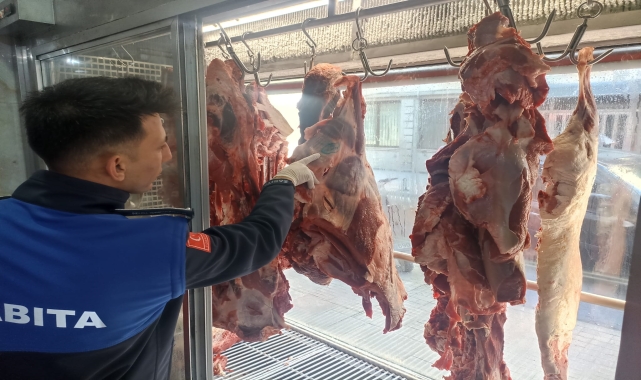 Bafra'da zabıta ekipleri kasapları denetledi