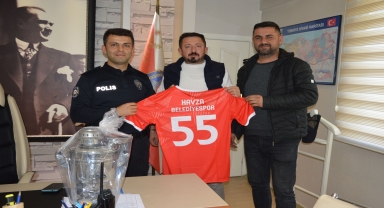 Havza Belediyespor yönetiminden İlçe Emniyet Müdürlüğüne ziyaret