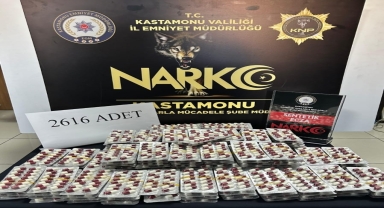 Kastamonu'da 2 binden fazla uyuşturucu hapla yakalanan şüpheli tutuklandı