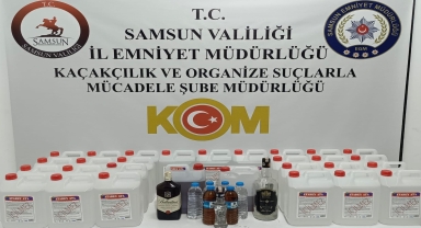 Samsun'da 130 litre etil alkol ele geçirildi