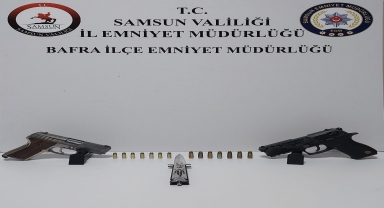 Bafra'da narkotik ve asayiş uygulamasında 2 ruhsatsız silah ele geçirildi
