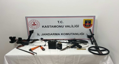 Kastamonu'da kaçak kazı yapan 4 şüpheli yakalandı