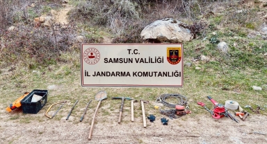 Samsun'da kaçak kazı yapan 2 kişi suçüstü yakalandı
