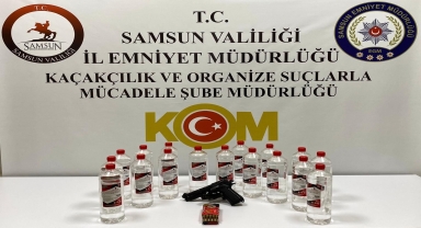 Samsun'da kaçak ve sahte içki operasyonunda 3 zanlı yakalandı