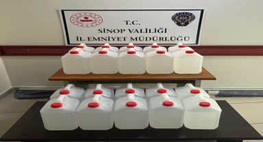 Sinop’ta 100 litre etil alkol ele geçirildi