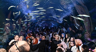 Trabzon Akvaryum'daki 'deniz kızı' gösterisi izleyenleri büyüledi