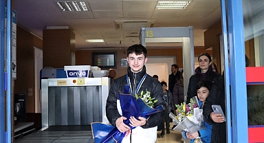 Avrupa üçüncüsü sporcumuz Eren Kalfa Trabzon’a döndü