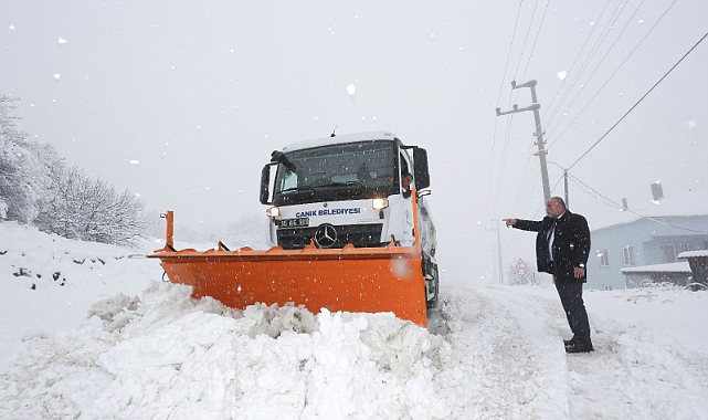 Canik'te Karla Etkin Mücadele