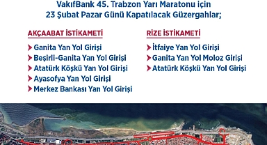 MARATON İÇİN TRAFİĞE KAPATILACAK YOLLAR BELİRLENDİ