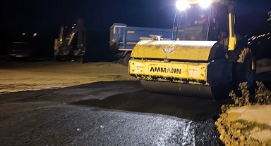 BÜYÜKŞEHİR’İN YOL ÇALIŞMALARI GECE-GÜNDÜZ SÜRÜYOR