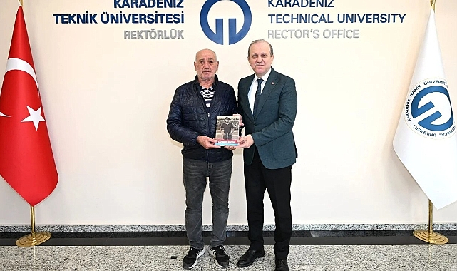Trabzonspor’un efsane futbolcusu Engin Çınar’dan KTÜ Rektörü Çuvalcı’ya ziyaret