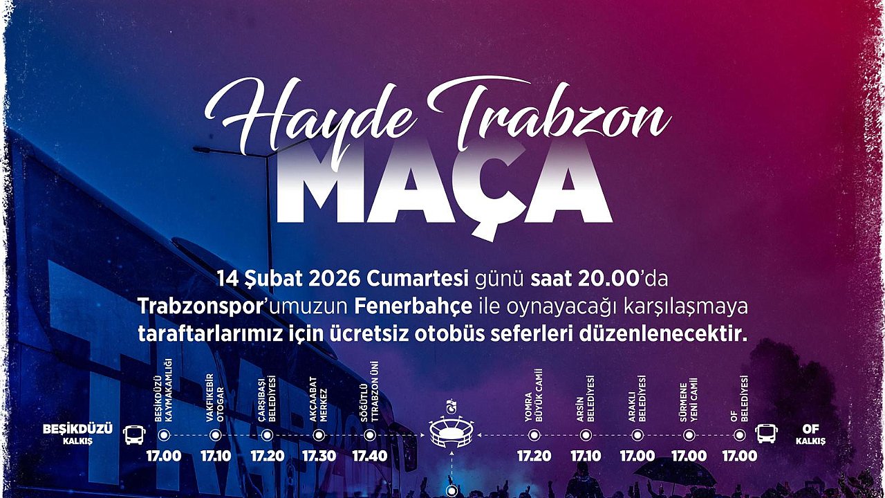 BÜYÜKŞEHİR’DEN TARAFTARA ÜCRETSİZ ULAŞIM VE OTOPARK HİZMETİ