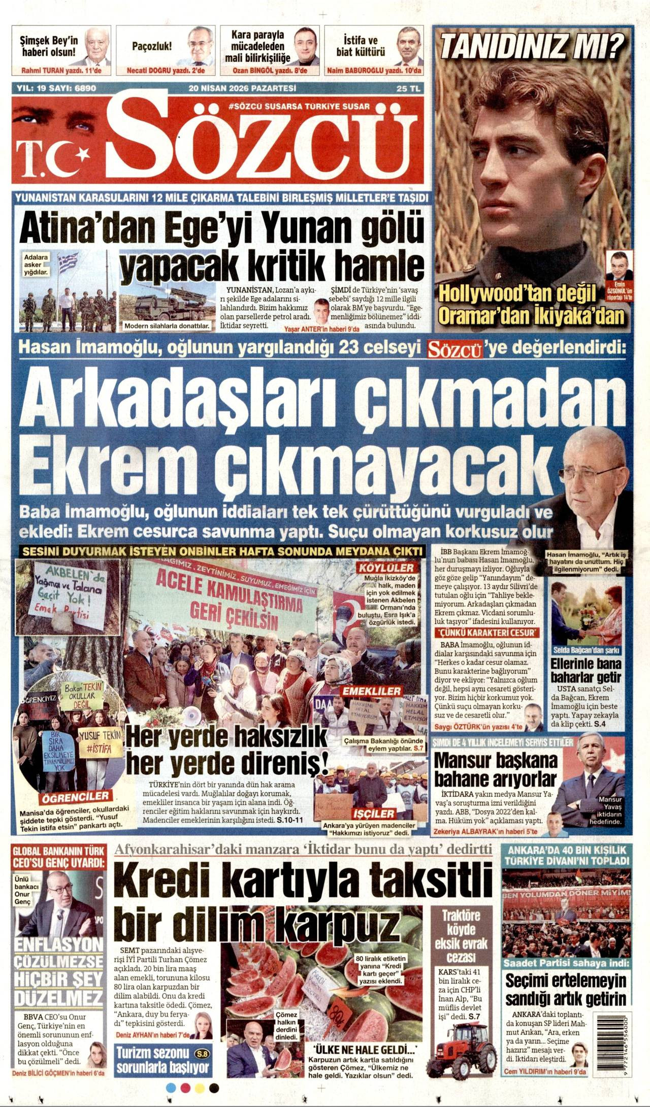 Sözcü Gazetesi Gazete Manşeti